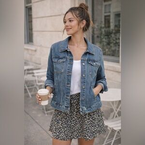 Time &Tru Blue Denim Jacket Women XXL Classic Jean Jacket Plus Size Spring Layer